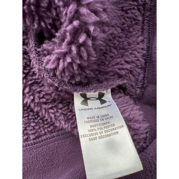 Under Armour Performance Half Zip Fleece Pullover Women XL Mock Neck Purple Cozy - Picture 5 of 8